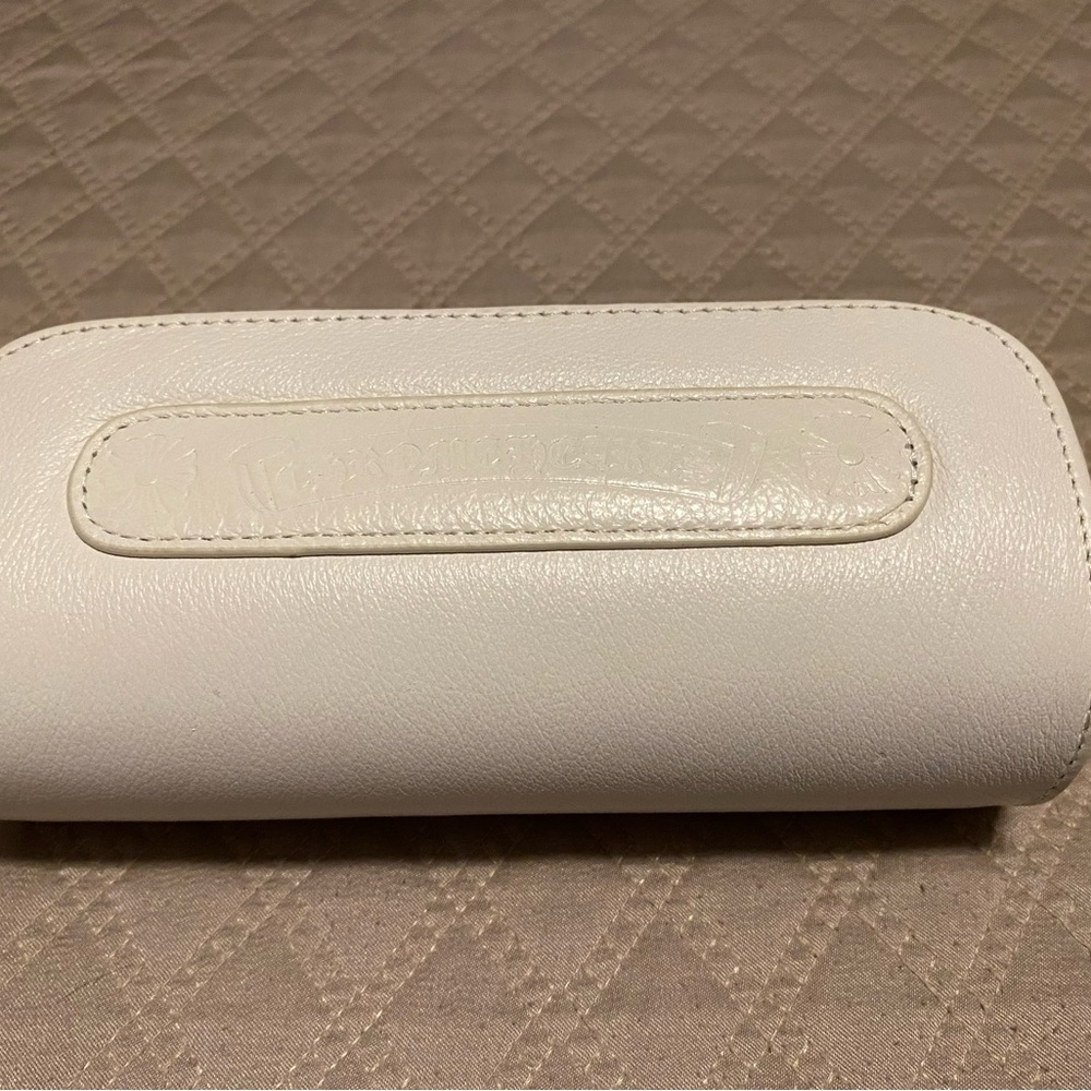 Chrome Hearts White Leather Eyeglass Case